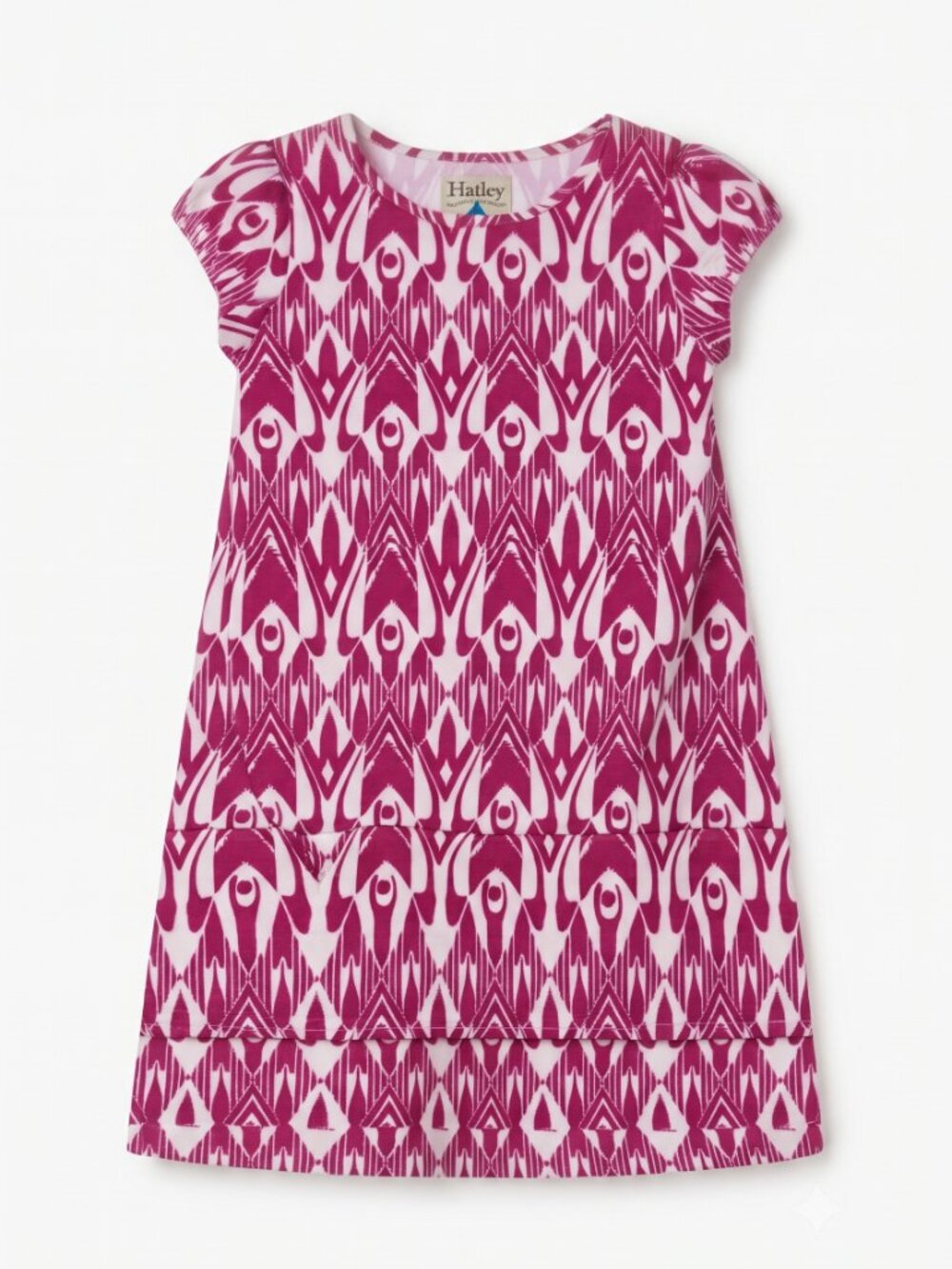 Hatley Pink & White Geometric Print Sheath Dress~Small